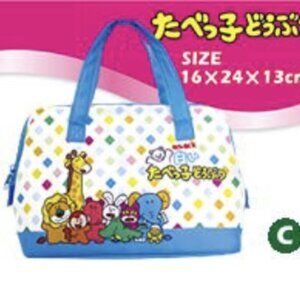 New Ginbis Tabekko Dobutsu Animal Cookie Blue Small Thermal Lunch Bag Japan